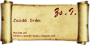 Zsidó Irén névjegykártya
